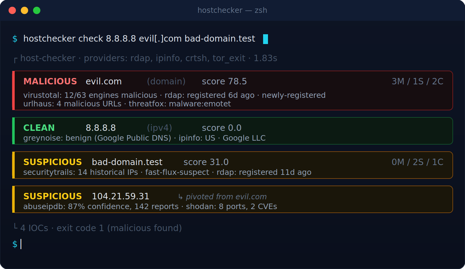 host-checker CLI demo